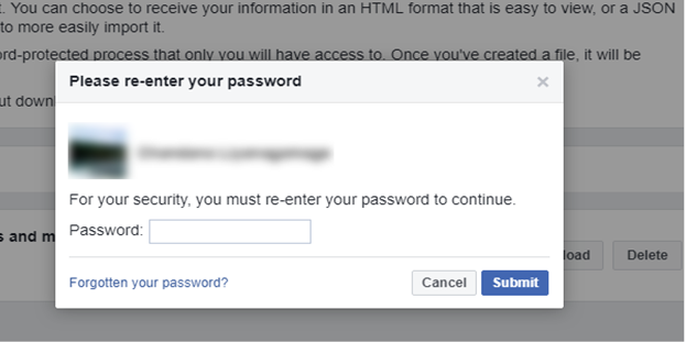 Enter Password to Download Facebook