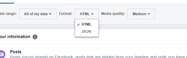 Facebook Download Format