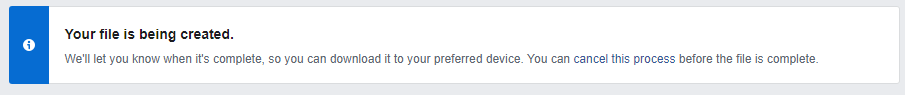 Facebook File is Being Created