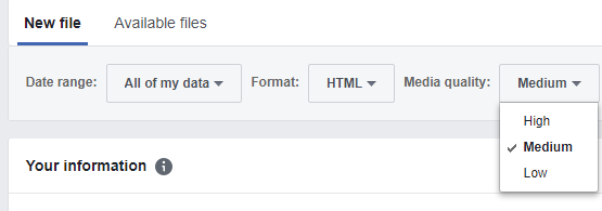 Facebook Media Download Quality